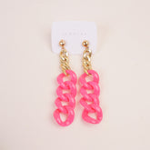 Women Chain Style Earring Pink